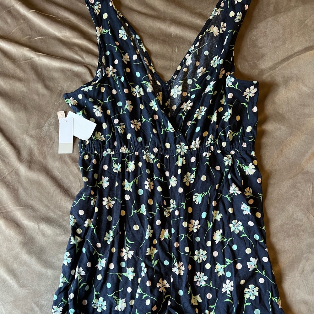 Romper from Nordstrom. Navy blue with floral. Size L